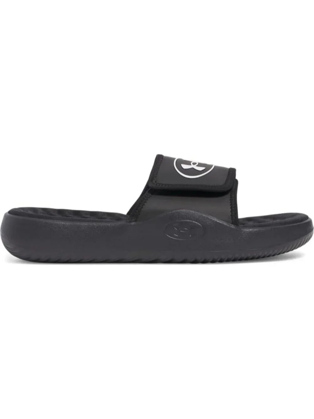 Men's All Black Ignite Pro Slide Comfort Soft Rubber Slip On Flat Sandal Shoes